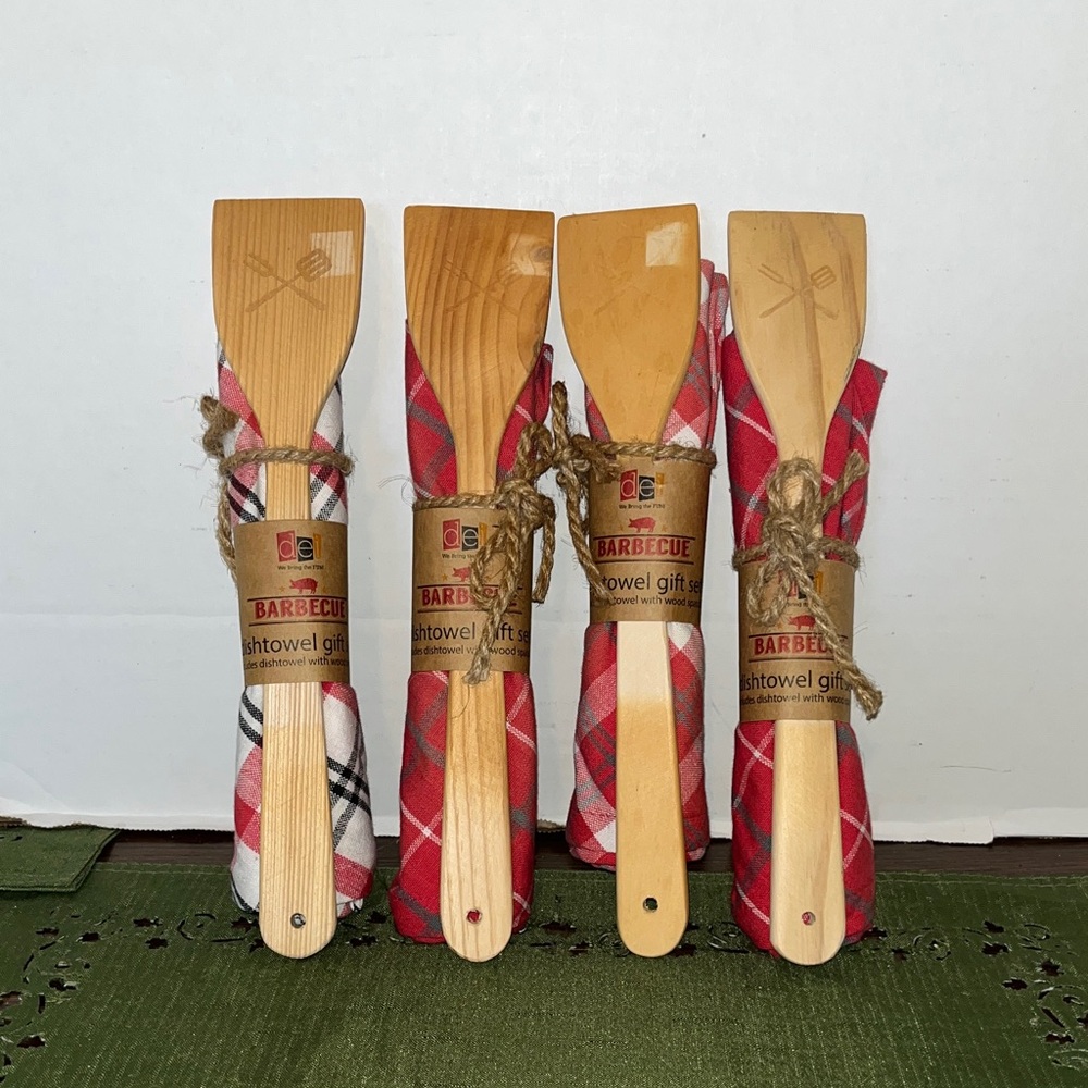 Barbecue Wooden Spatula Set with Towel